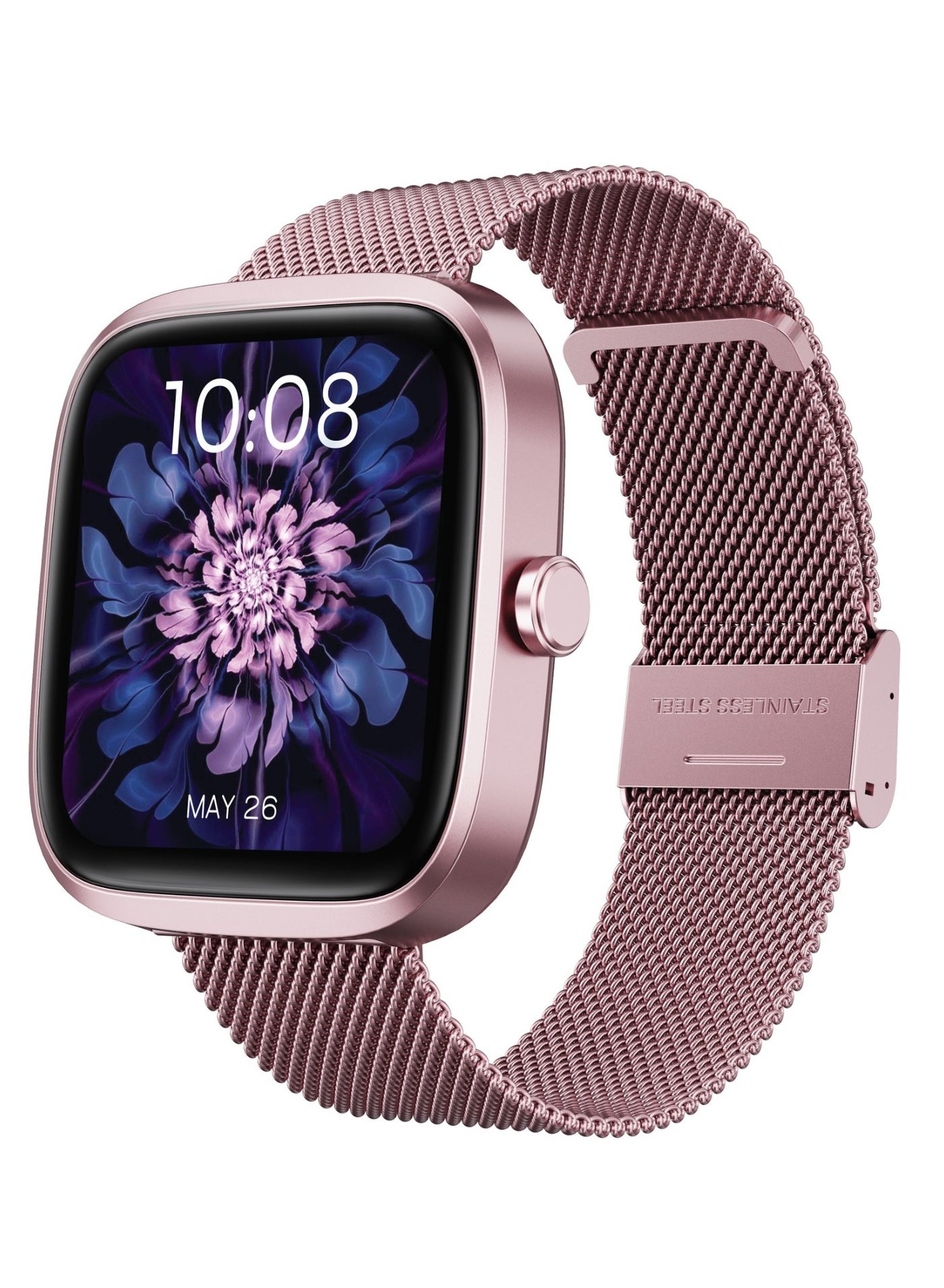 Compare Smart Watch 1.72 with HD Display, 30 Days Battery Life, Voice Assistant Support, Heart Rate, Sleep & Stress Management, Compatibility with iOS 10+ & Android 10.0+  Pink at KSA Price