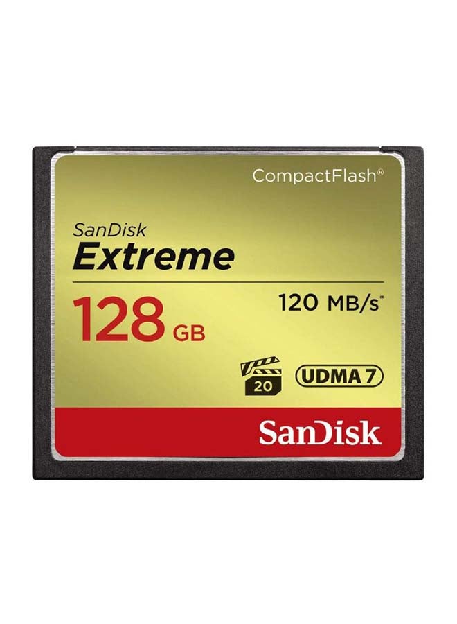 Compare 128 GB Extreme Compact flash Memory Card write speeds of up to 85MBs and read speeds of up to 120MBs UDMA7, SDCFXSB128GG46 at KSA Price