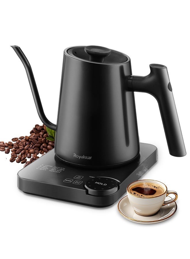 Compare Electric Gooseneck Kettle with Precise Temperature Control from 40100°C, Adjustable by ±1°C, 1.2L 1200W Fast Heating with 4 Preset Modes, Touch and Knob Control, for Coffee Milk and Tea at KSA Price