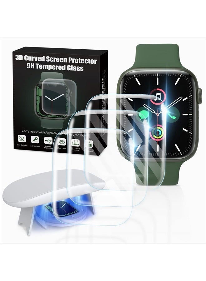Compare Screen Protector Compatible with Apple Watch Series 87 41mm, 3D Curved Full Coverage Antiscratch Tempered Glass Protector, Bubble Free Screen Protector for iWatch 87 41mm3 Pack at KSA Price