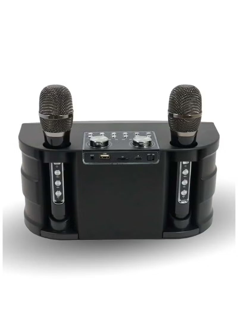 Compare M25 Wireless Bluetooth Karaoke Speaker – Portable Party Speaker with 2 Wireless Mics, Deep Bass, LED Lights, Long Battery Life, FM & AUX Support for Home, Outdoor & Events at KSA Price