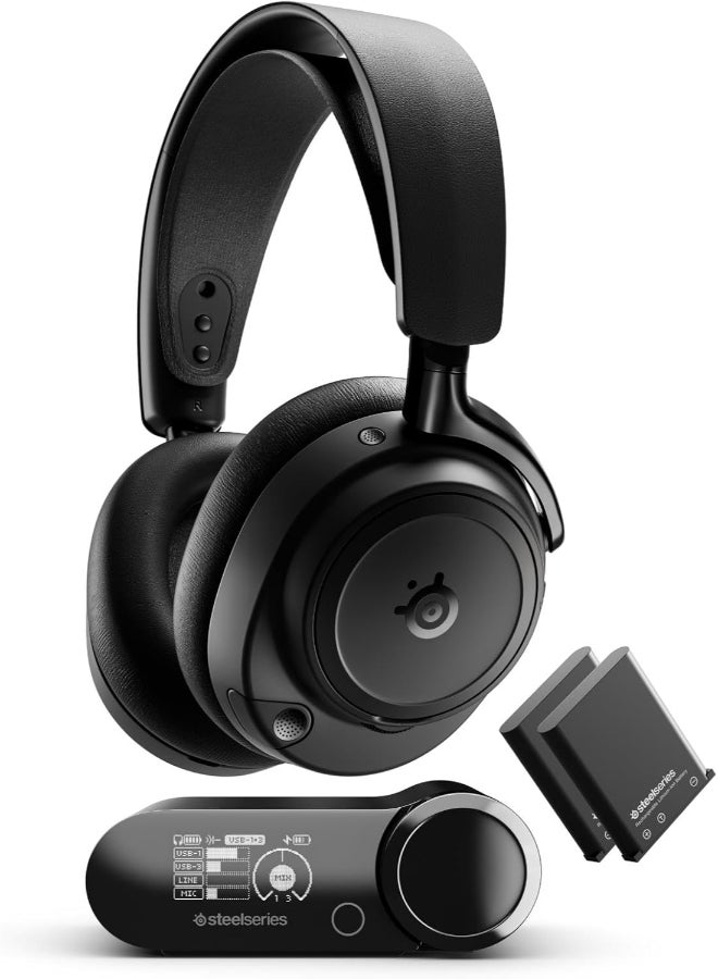 Compare Arctis Nova Elite Gaming Headset – Hi‑Res Wireless 96kHz24‑Bit, Carbon Fiber Drivers, OmniPlay MultiDevice Mix, Dual Swappable Batteries, Active Noise Cancellation, Bluetooth 5.3, USBC & 3.5mm, PCPS5XboxSwitchMobile, Obsidian | 61661 at KSA Price