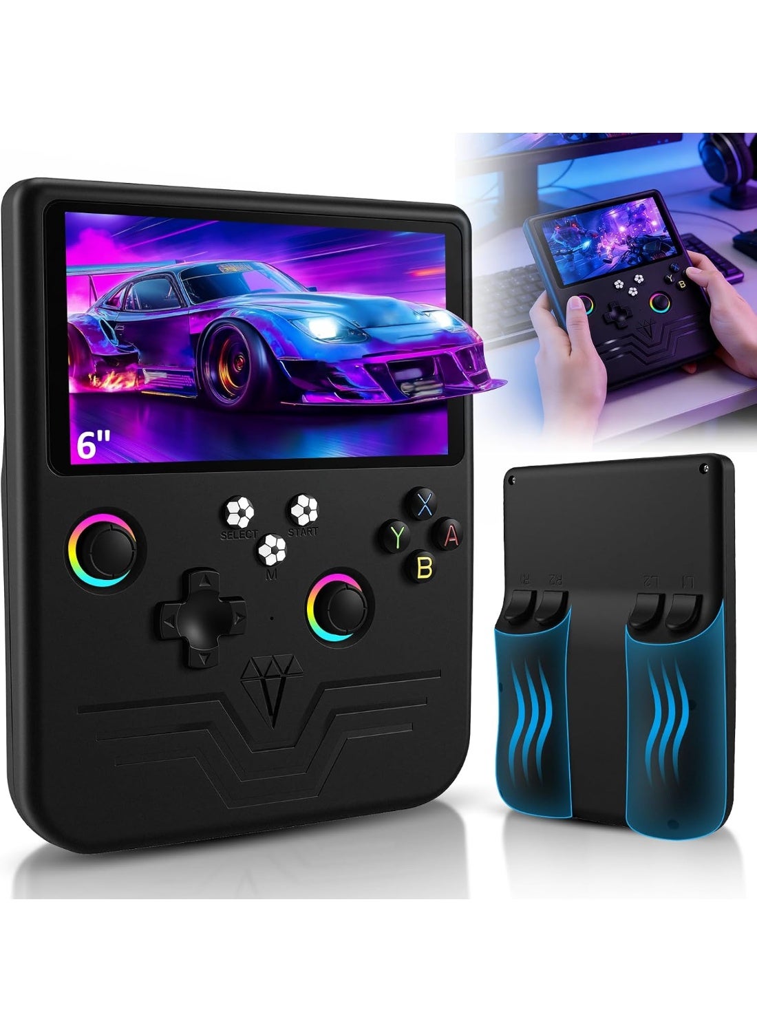 R60MAX Retro Handheld Game Console 6.0 Inch HD…