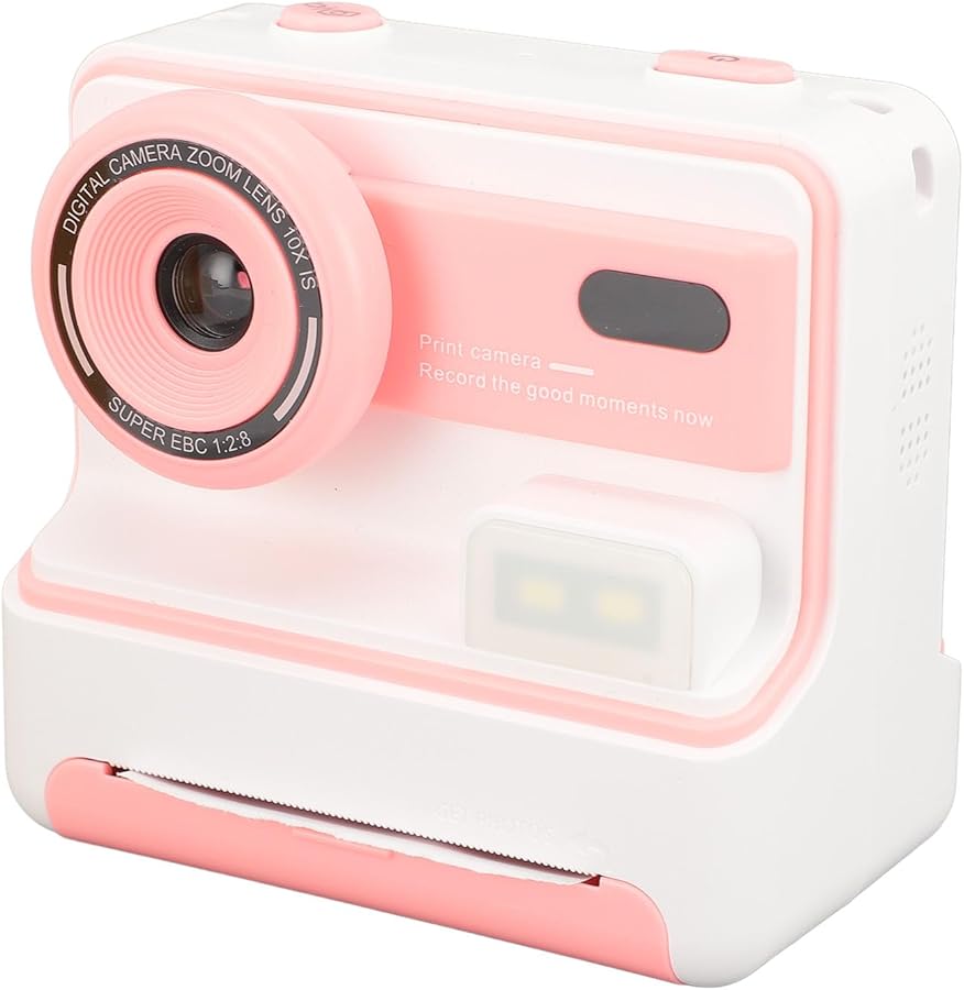Pink Kids Instant Print Camera 1080P HD 48MP Dual…
