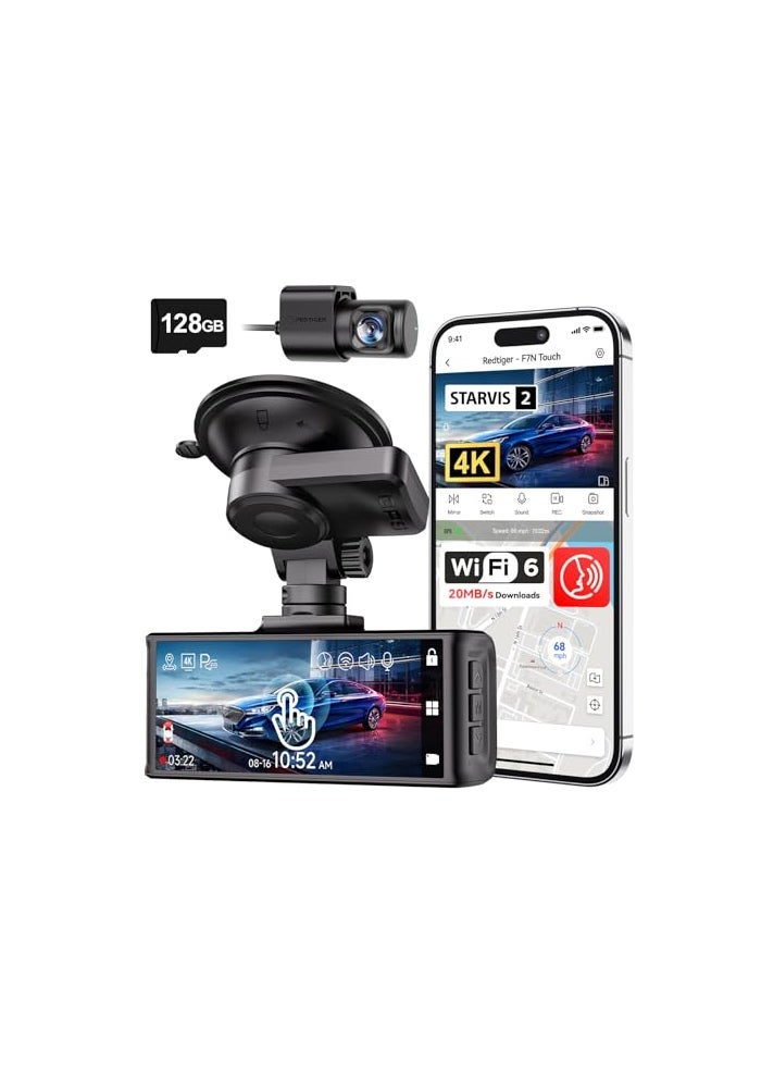 REDTIGER 4K STARVIS 2 Dash Cam Front and…
