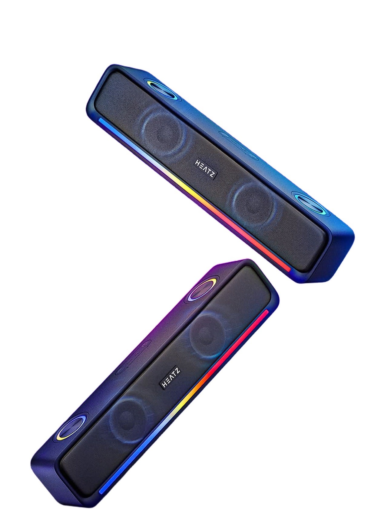 Compare Soundbar Max Portable Bluetooth Speaker, 16W High Bass & Stereo Bluetooth Speaker with RGB Disco Lights, TWS Pairing, Fast Charging, SD Card, USB & AUX Support, BLACK at KSA Price
