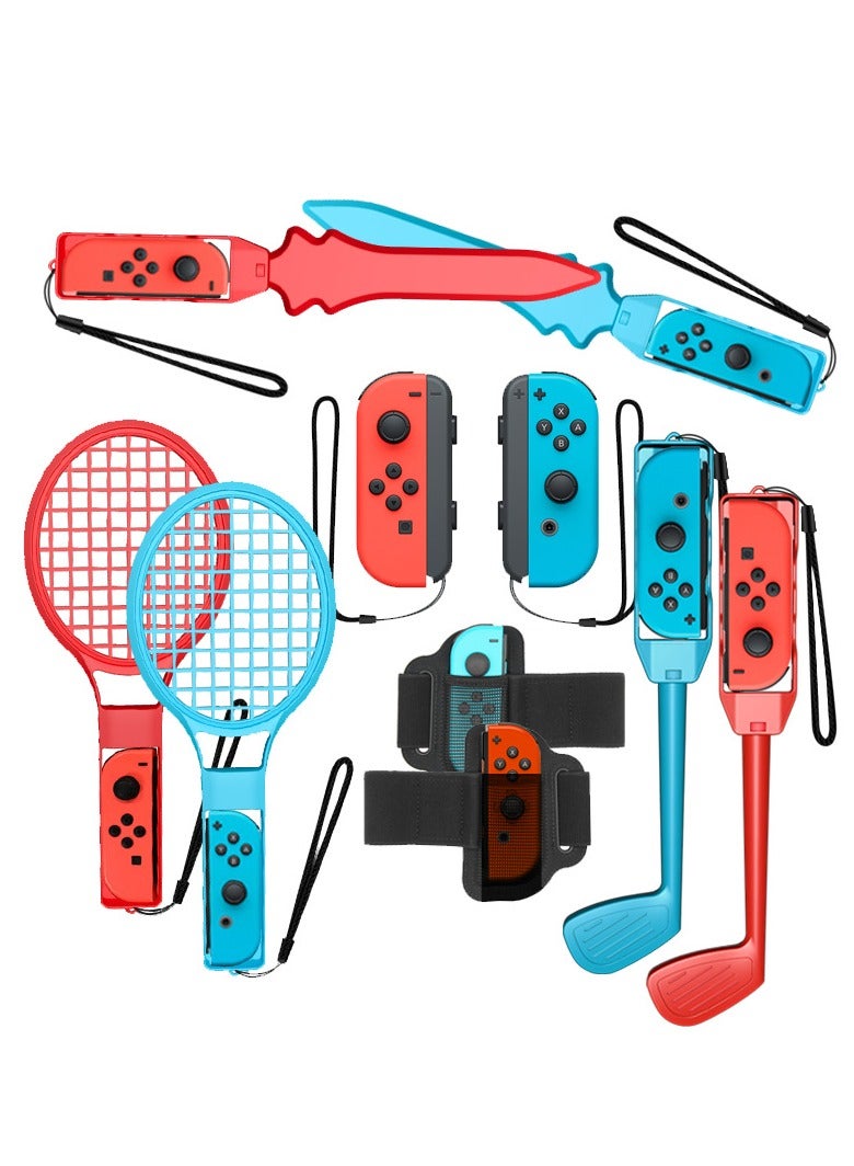 Compare Switch Accessory Set Compatible with Nintendo Switch, 10in1 Kit for SwitchSwitch OLED, Wristband, Tennis Racket, Golf Club, Leg Strap, Sword Controller at KSA Price