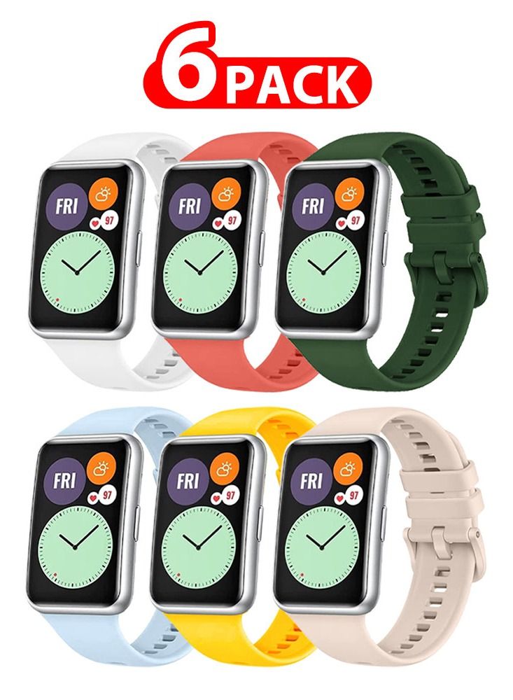 Compare 6 Pack For Huawei Watch Fit 2 Silicone Bracelet Replacement Strap Multicolour 3Only Compatible with Huawei Watch Fit 2 at KSA Price