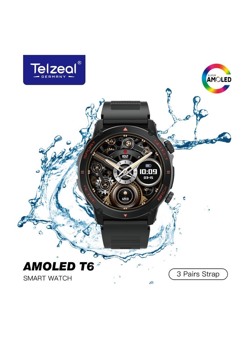 AMOLED T6 Smart Watch with Rugged Waterproof Design,…