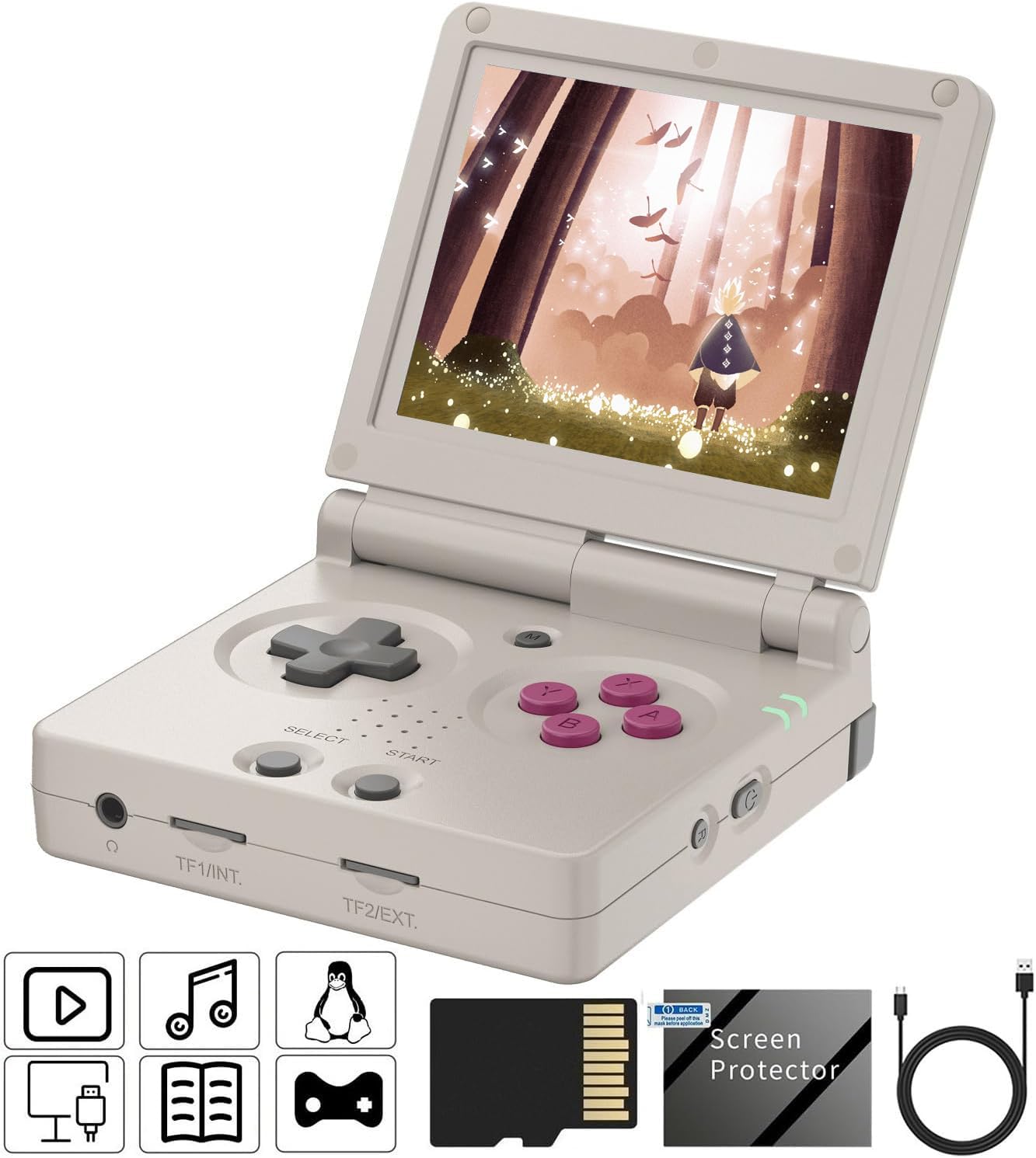 Compare RG35XXSP Flip Retro Handheld Game Console ,3.5 Inch IPS Screen Linux System Builtin 64G TF Card 5532 Games Support 5G WiFi Bluetooth TV OutputGrayNew at KSA Price