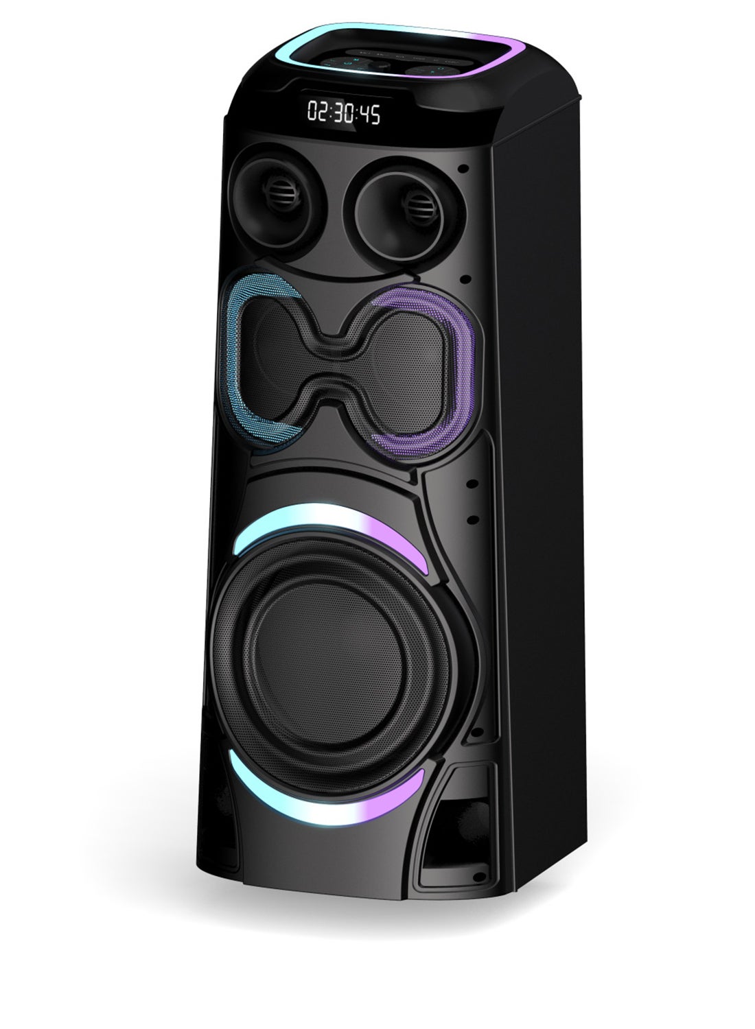 Compare Portable Party Speaker With LED Loghts And Wireless MIc XSN6112PB Black at KSA Price