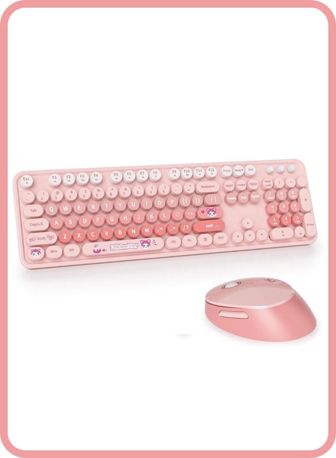 Compare Mofii Wireless Keyboard and Mouse Combo,2.4G USB MultiColor Cute Full Size Keyboard and Optical Mice Set for Computer Desktop PC Laptop at KSA Price
