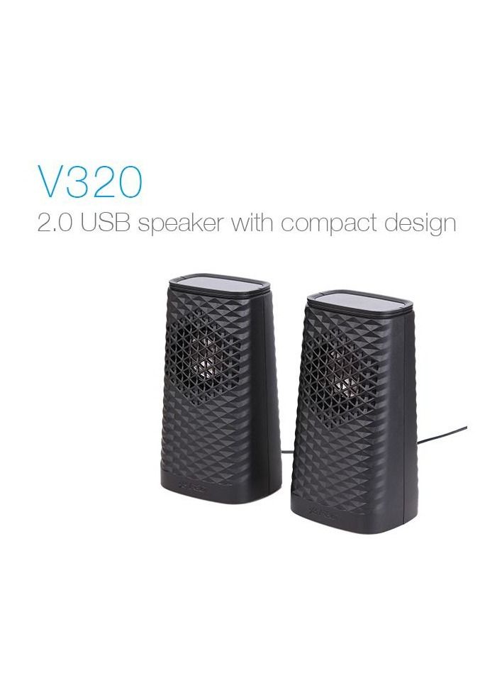 Compare Wired Computer Speaker USB 2.0 With Compact Design, V320, Black at KSA Price
