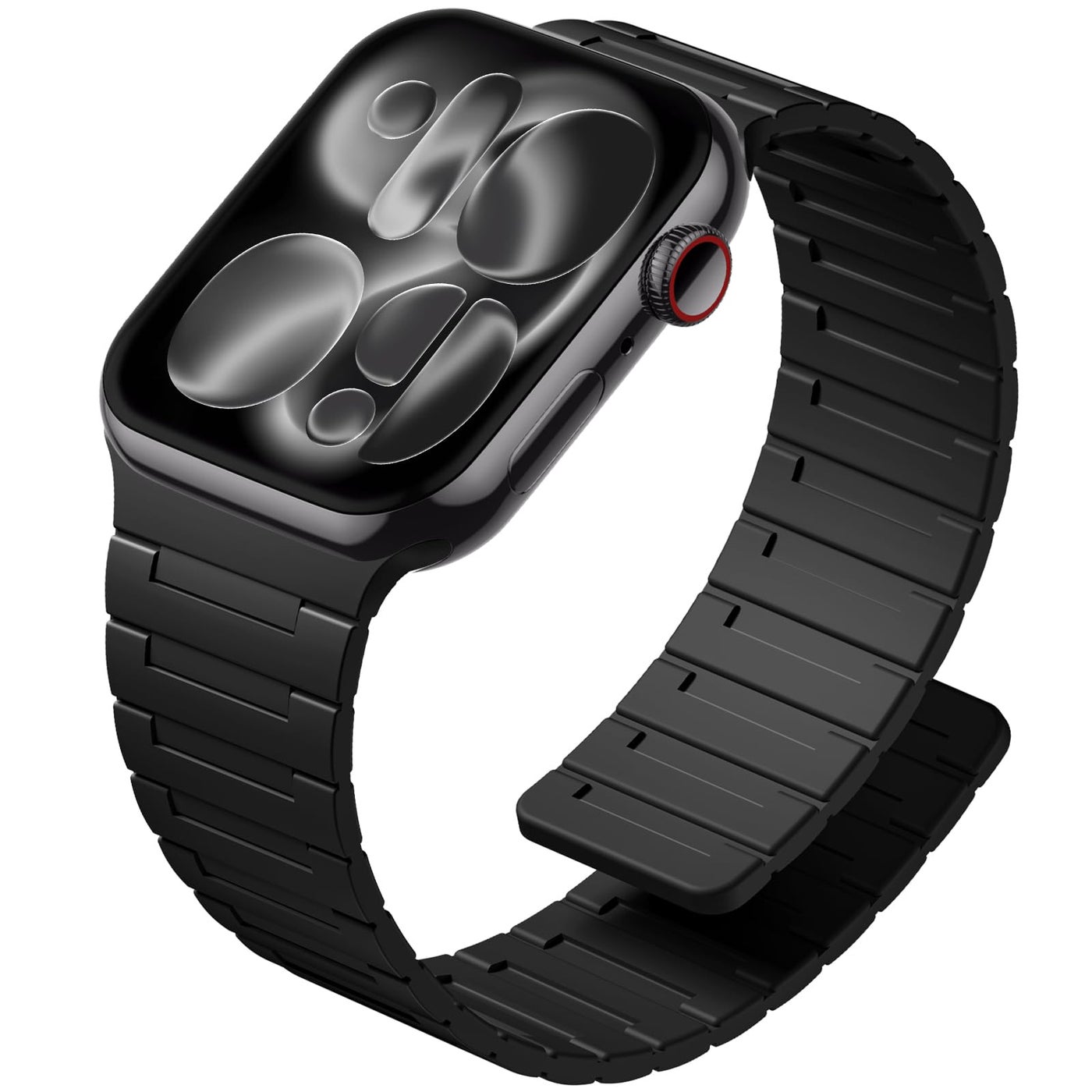 Compare SNBLK Magnetic Band Compatible with Apple Watch Straps for Men 44mm 45mm 46mm 49mm 42mm, Silicone Sport Strong Magnet Strap for iWatch Series 11 Ultra 3 Ultra 2 SE 10 9 8 7 6 5 4 3 2 1, Black Black at KSA Price