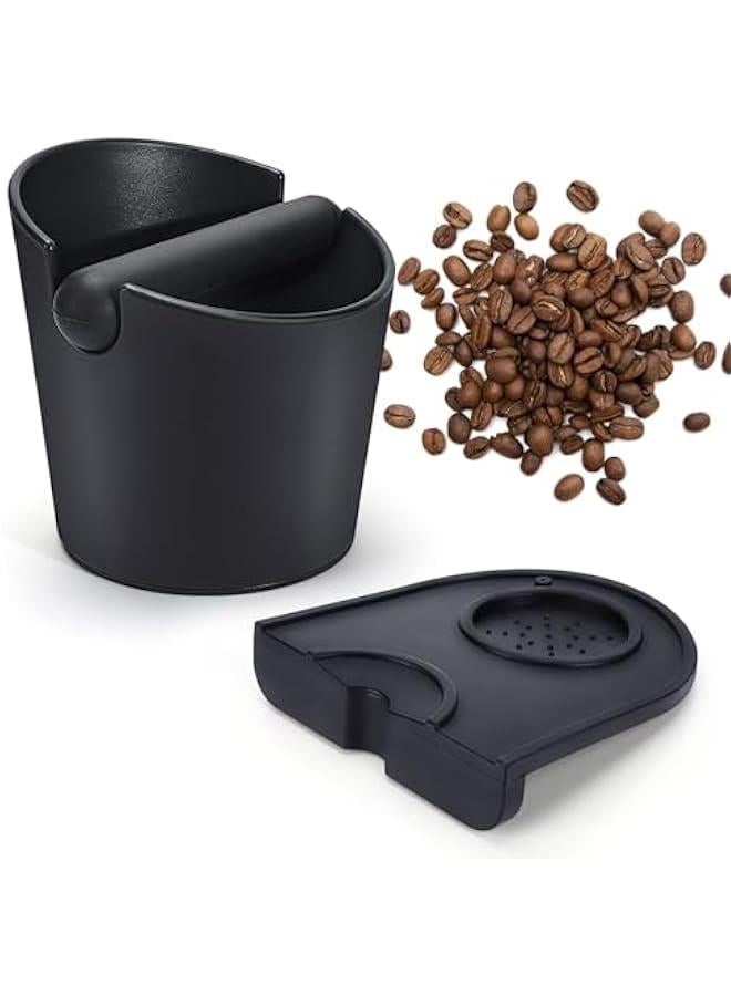 Compare Set of 2 Pieces Espresso Knock Box and Coffee Tamper Mat Reliable Barista Tools with Removable Knock Bar Nonslip Base Food Safe Silicone Espresso Tamper Mat for Barista Bar Shop Worktop S at KSA Price