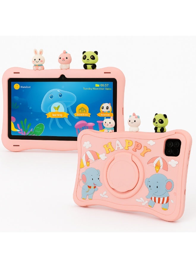 Compare TAB 10 Kids Tablet 10.1Inch HD Display, Android 13, 6GB+128GB, 8000mAh, 4G LTE, Dual Camera, Shockproof Case with 5 Toys – Pink at KSA Price