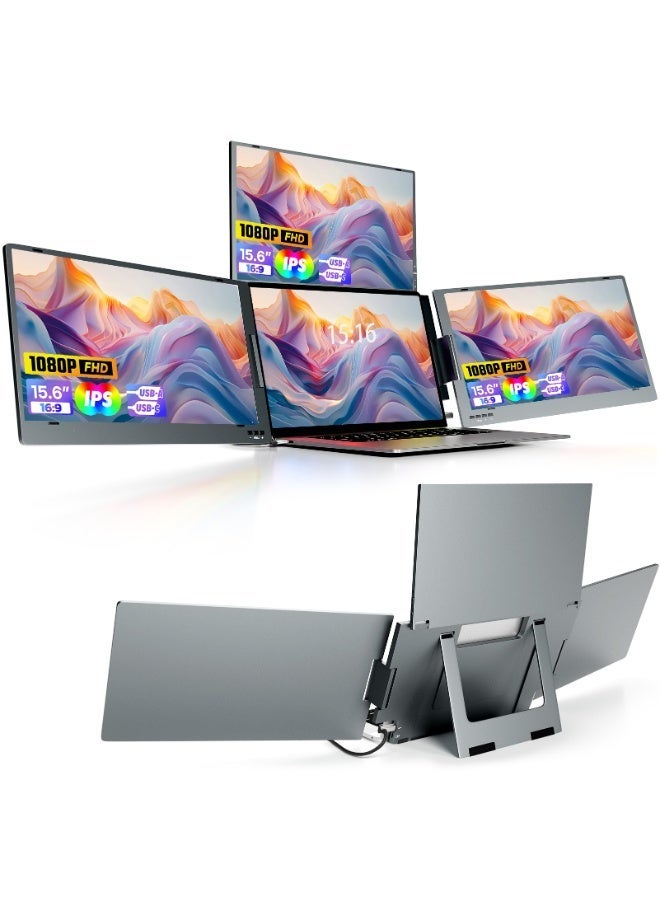 15.6” Quad Screen Laptop Extender with Three External…