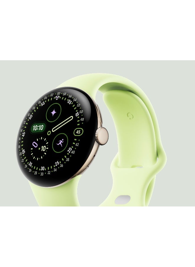 Compare Pixel Watch 4 41mm Champagne Gold Aluminium case Active Band Lemongrass at KSA Price