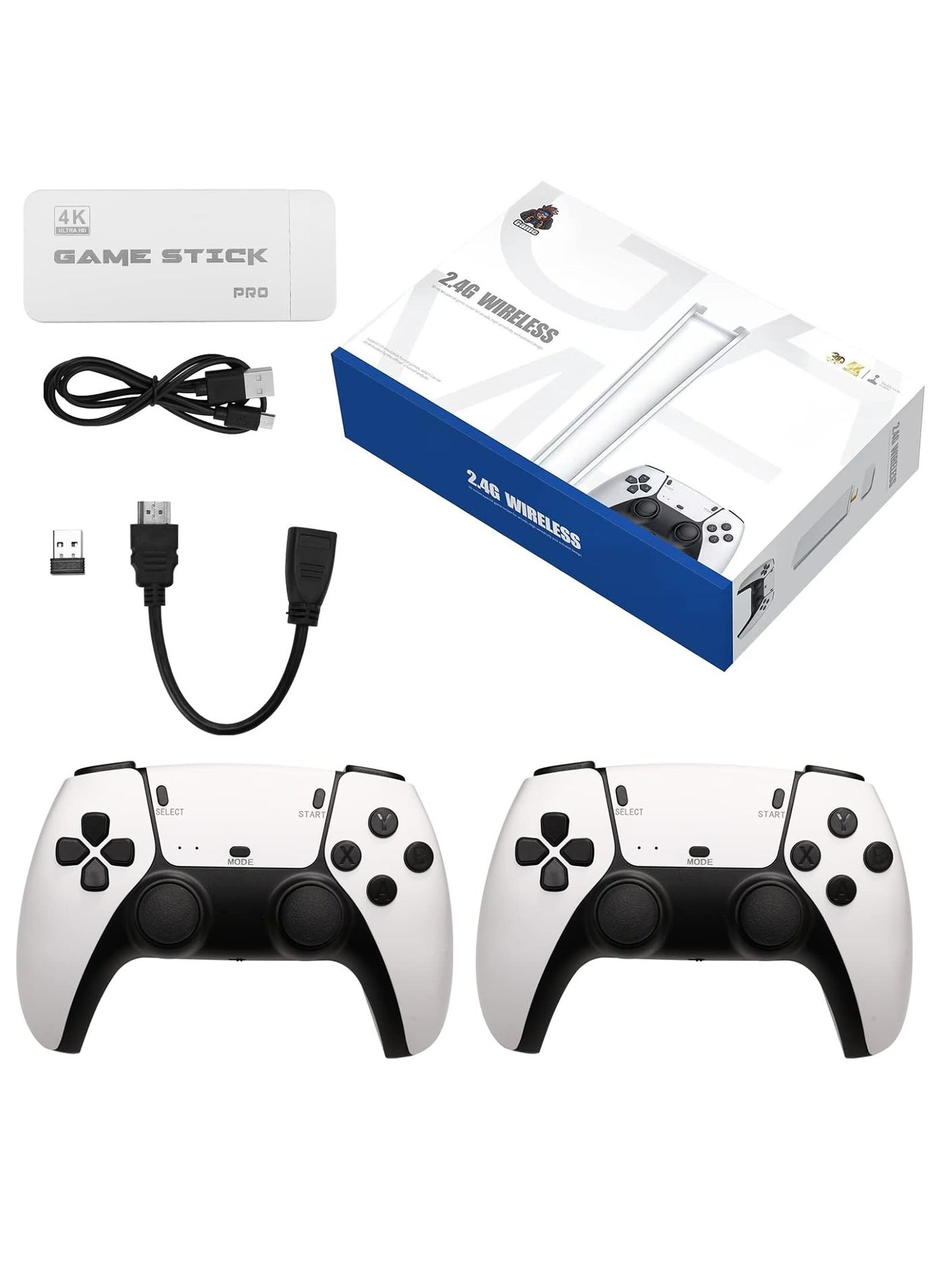 Compare Wireless Retro Game Console, HD 4K Classic Retro Game Console, Mini Arcade Two Player Game Console Plug & Play Video Game Stick, 23 Classic Emulators Definition HDMI Output Adults Kids Gift 64G at KSA Price