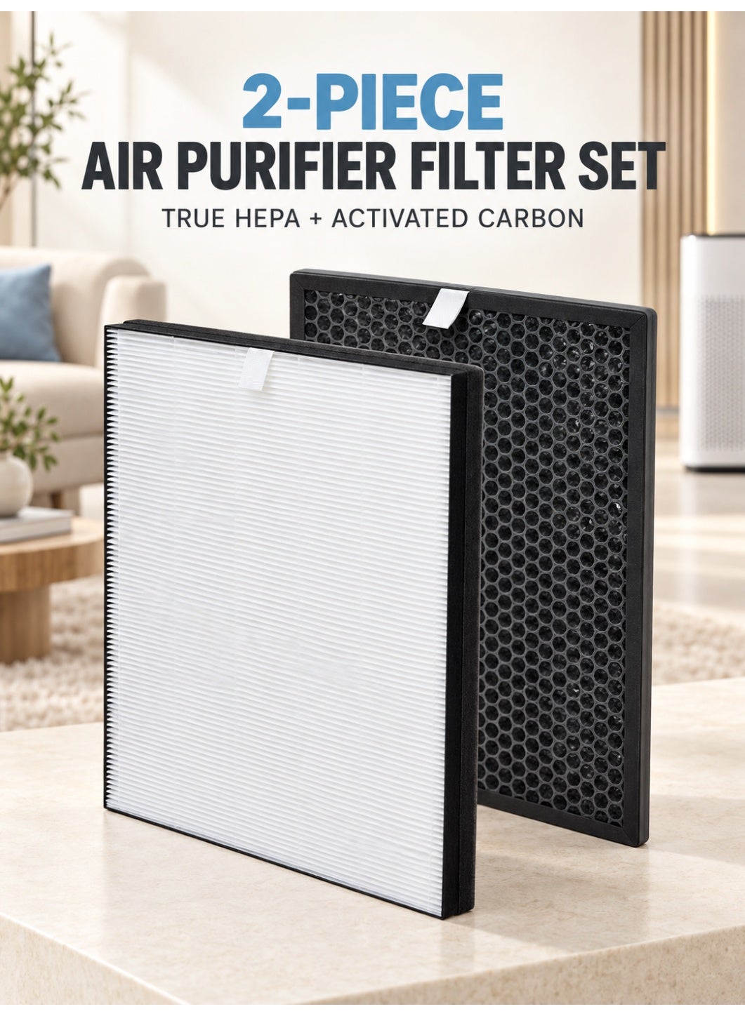 HEPA and Activated Carbon Replacement Filter Set,…