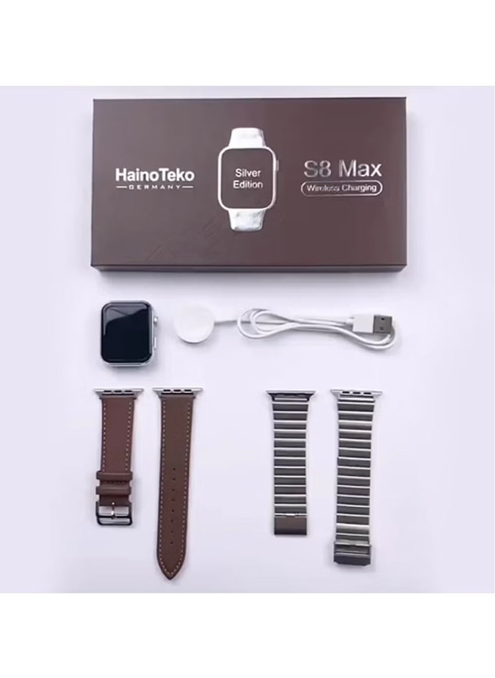 Compare Smart Watch S8 Max | 2 Straps, Wireless Charger, Fitness Tracker, Heart Rate Monitor, Sleep Tracking, Bluetooth Call, IP68 Waterproof, Stylish Design for Men & Women at KSA Price