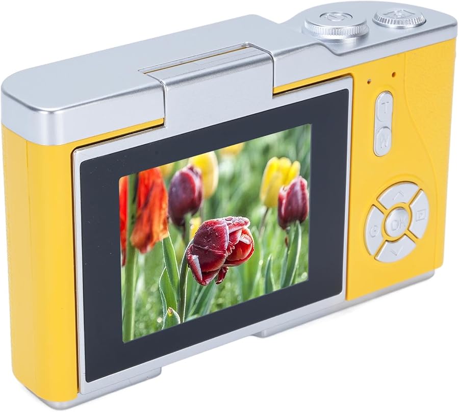Compare Yellow 48MP Digital Camera with 8X Zoom 1080P Vlogging Flip Screen and LED Fill Light at KSA Price