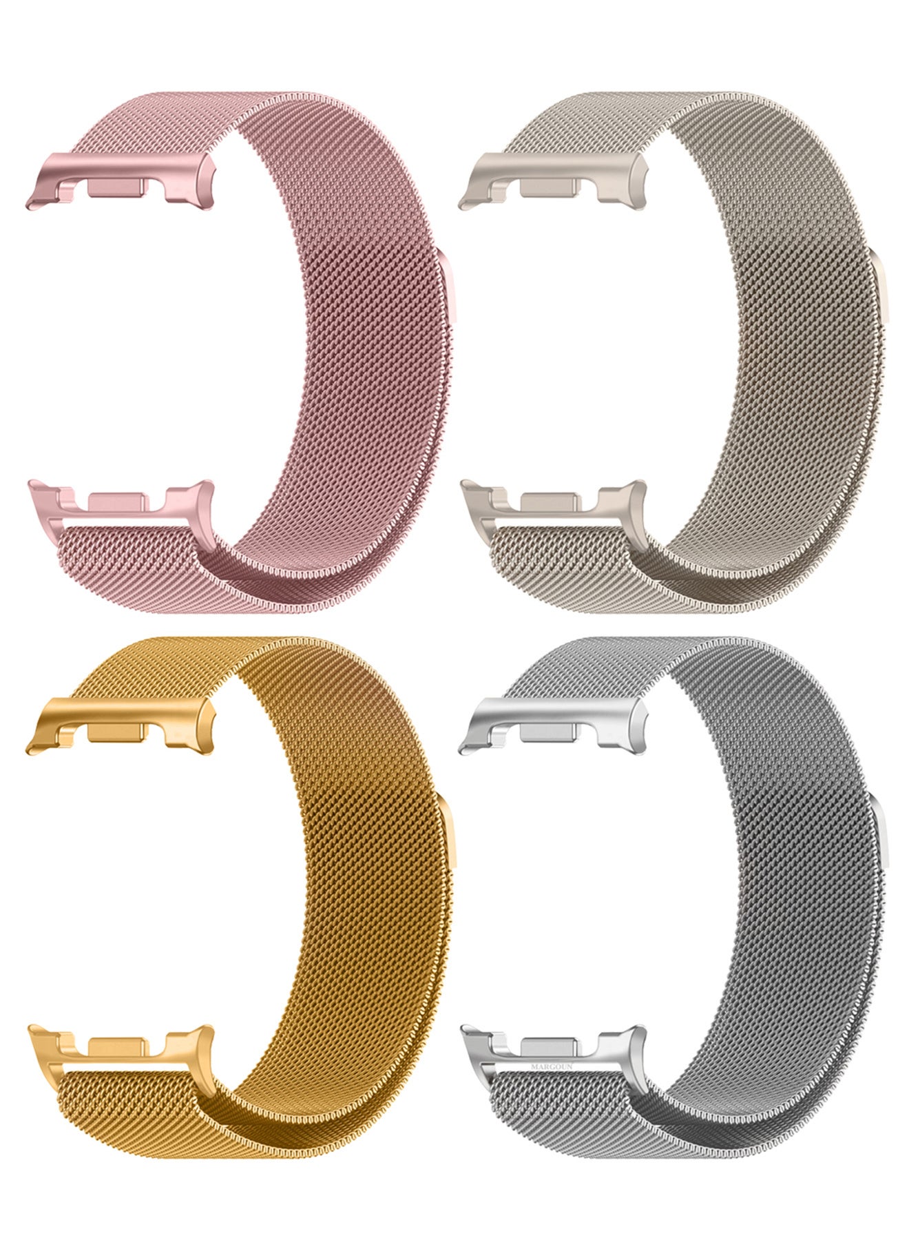 Compare 4Packs Milanese Metal Band for Samsung Galaxy Watch 8 Band 40mm 44mm8 Classic 46mm, Mesh Magnetic Stainless Steel Loop Strap at KSA Price