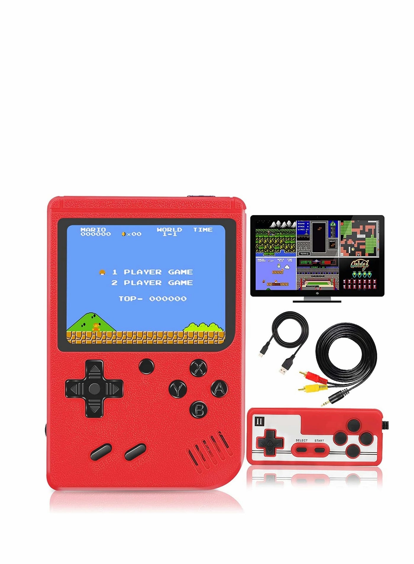 Compare Handheld Game Console, 400 Classic FC Games, Mini Handheld Game Console with 3.0Inches Color Screen , 1020mAh Rechargeable Battery That Can Connect to TV and Two Players at KSA Price