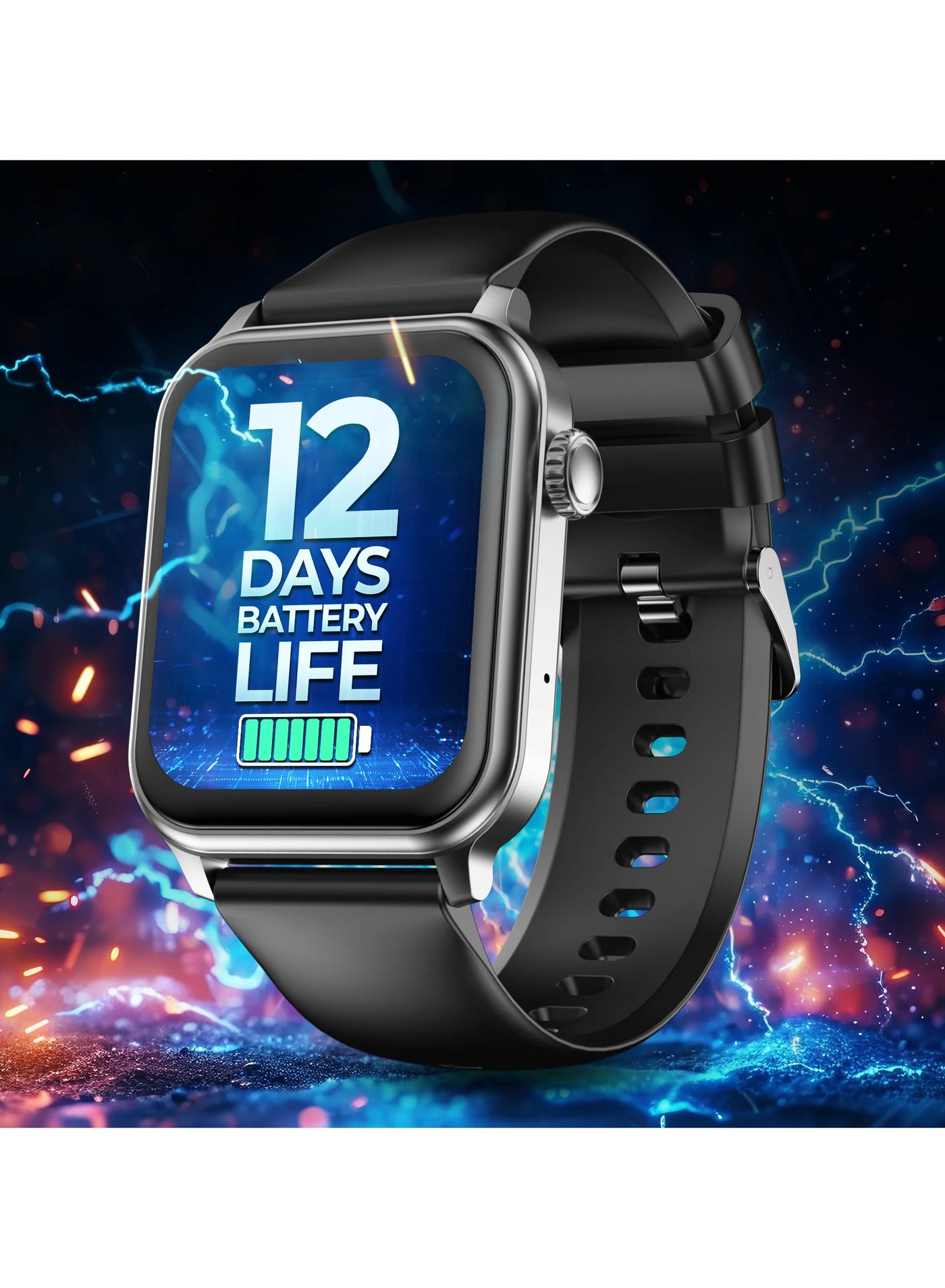 Compare Ultra Life Smart Watch for Men and Women, 1.83 True HD Display, 12Day Battery Life, 6000mAh Battery, Advanced Bluetooth Calling, 100+ Sports Modes, Fitness Tracker, Water Resistant, Jet Black at KSA Price