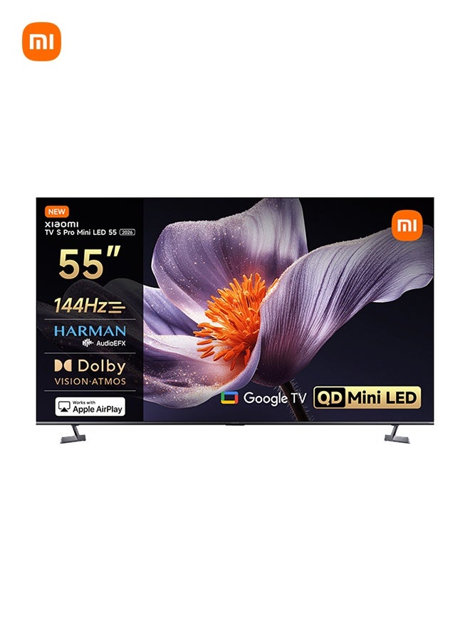 Compare TV S Pro Mini LED 65 2026, Smart TV, 4K QDMini LED 144Hz Google TV, Dolby Vision, Dolby Atmos, HDR 10+, DTSX, Harman AudioEFX, Google Assistant, Airplay 2, Lowreflection display L55MBSME Black at KSA Price