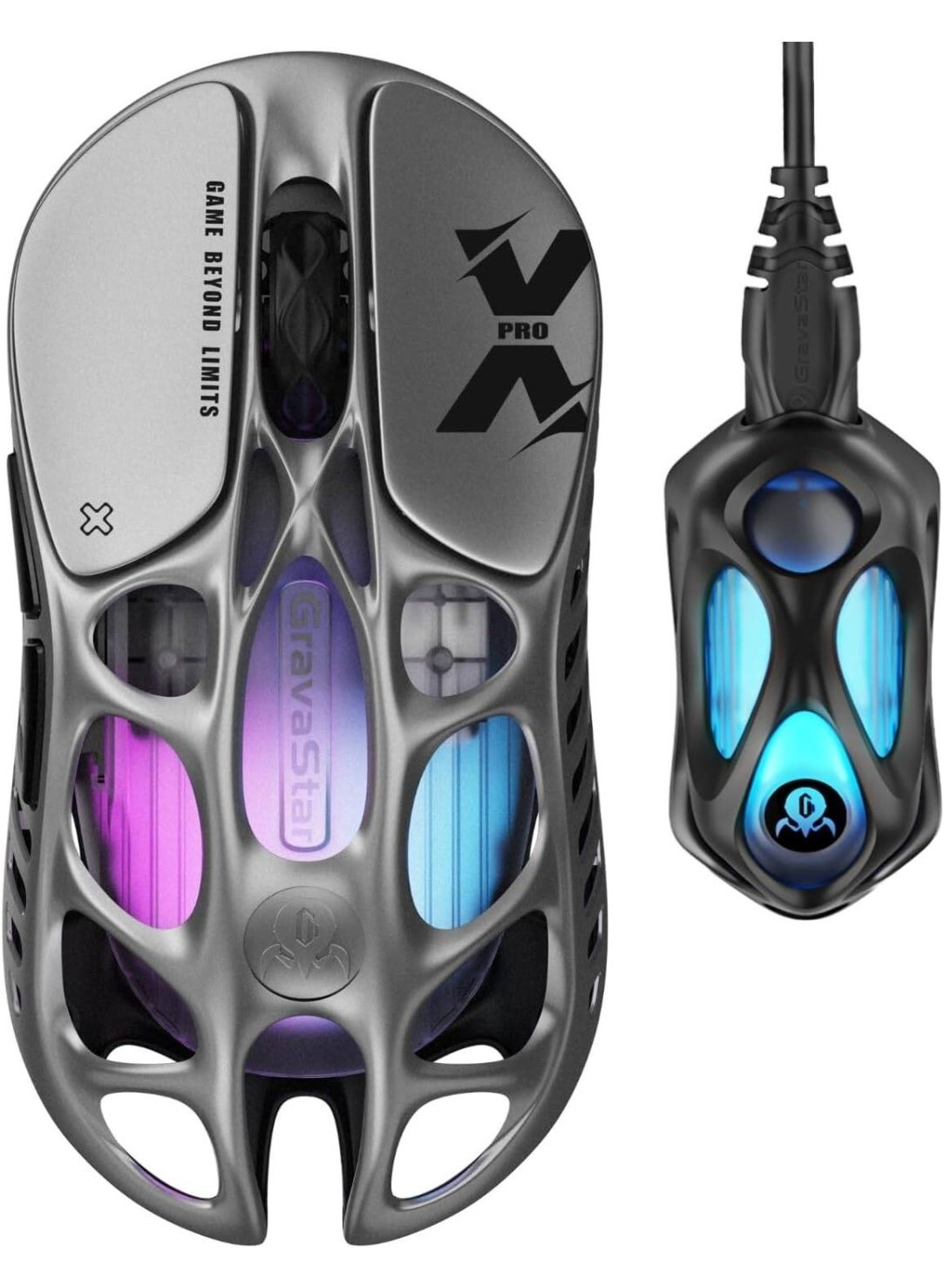 Compare Mercury X Pro Wireless Gaming Mouse, 8K Hz Polling Rate Dongle, PAW 3950 Sensor, 32,000 DPI, UltraLight 49g Magnesium Alloy Body, TriMode Connectivity 2.4G  Bluetooth  Wired, RGB Lighting, 110H Battery, Grey at KSA Price