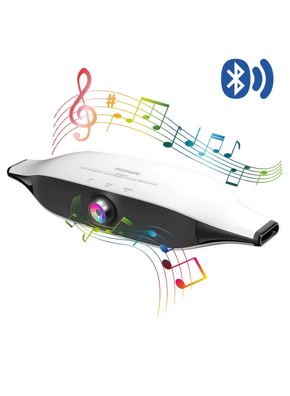 20W BassBoost Quad Speaker Wireless RGB Soundbar,…