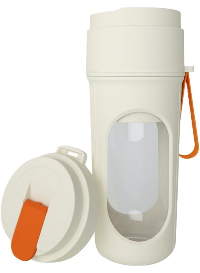 Compare 2in1 Portable Juicer Cup with Dual Lids  USB Rechargeable Personal Blender, 450ml Smoothie Maker & Tumbler for Travel, Gym, Office at KSA Price