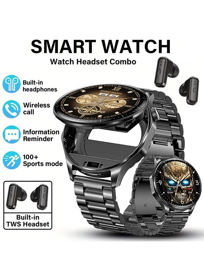 2 in 1 Smart Watch with Earbuds, 1.43