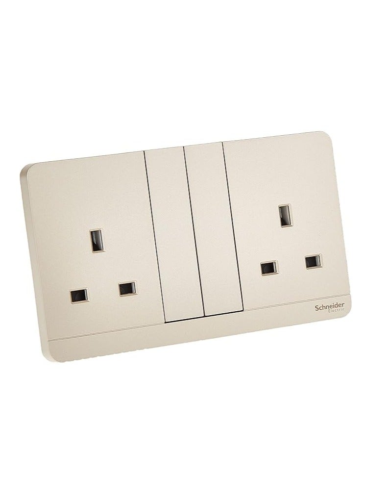 Compare E83T25_WG_G12 AvatarOn Gold  Double switched socket  13 A  230 V  1 gang Gold at KSA Price