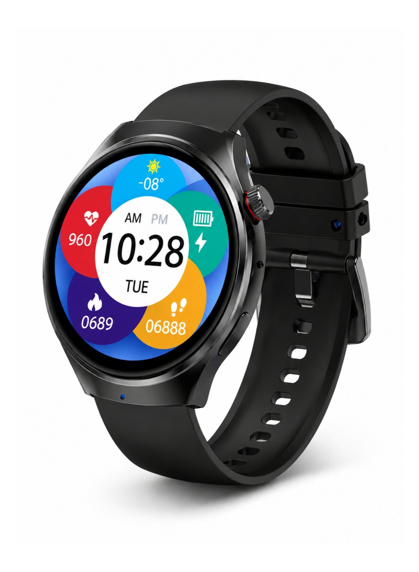 Compare MR60 Smart Watch Bluetooth Calling Wireless Charging Round Smartwatch for Men, Women, Boys & Girls, Android iOS Black at KSA Price