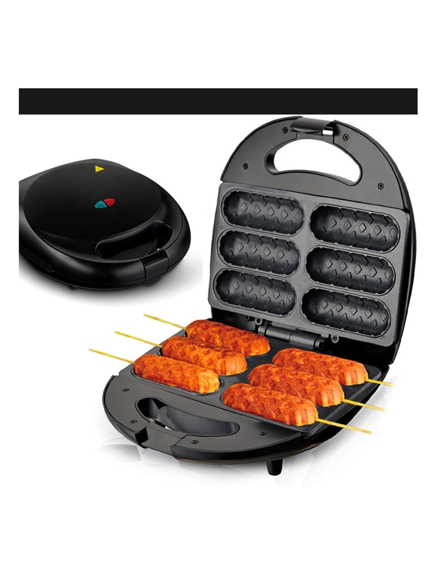 Compare Hot Dog Waffle Maker Corn Dog Waffle Machine With NonStick Coating Plate Hot Dog Maker Toaster Make 6 Corn Dogs Corn Dog Waffle Machine Make Corn Dog In Minutes Easy To Clean at KSA Price