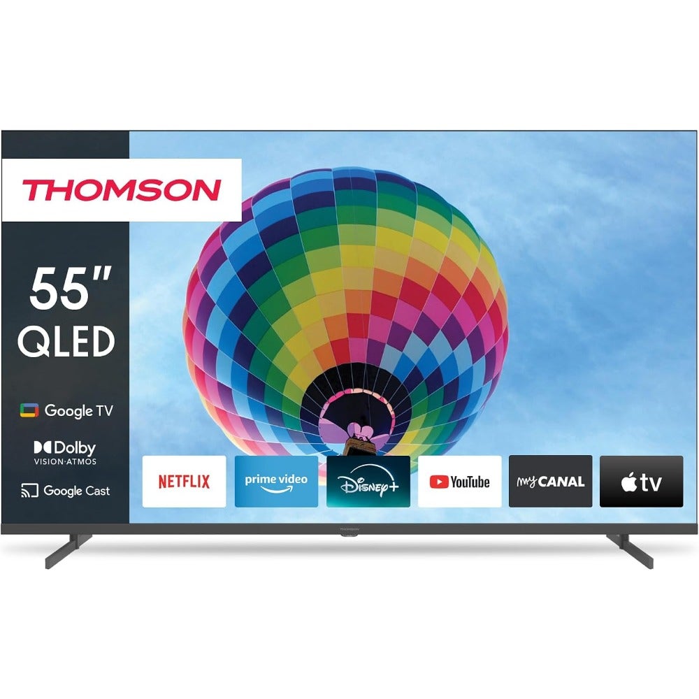 Compare AA 55 QLED Google TV 2026 Model with Dolby Vision and Atmos, Smart Voice Control, Google Assistant, YouTube and Netflix Apps, Frameless QLED Display, Side Feet Design, Television, 3Year WarrantyAA at KSA Price