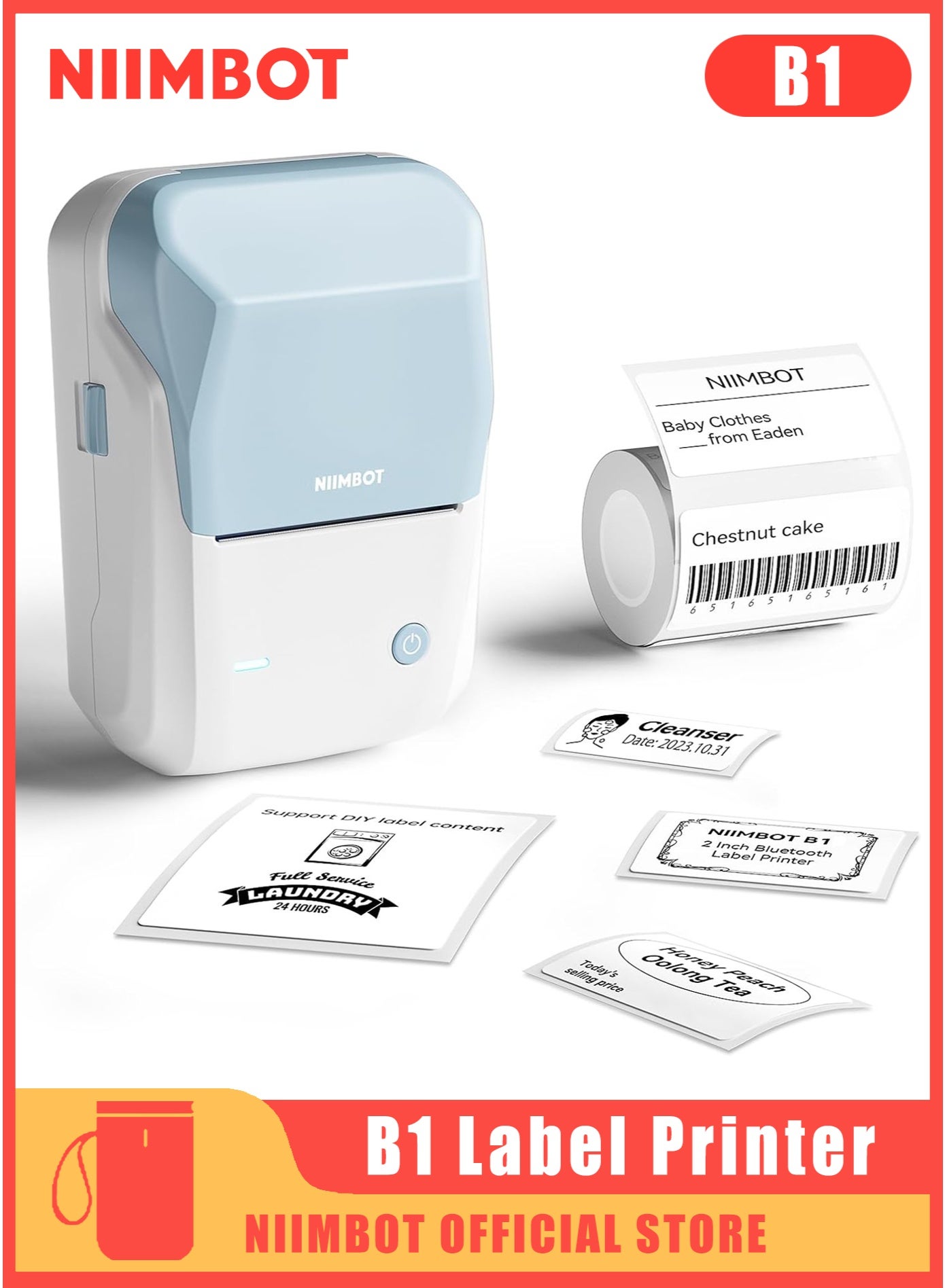 B1 Label Maker Machine with Tape, Portable Bluetooth…