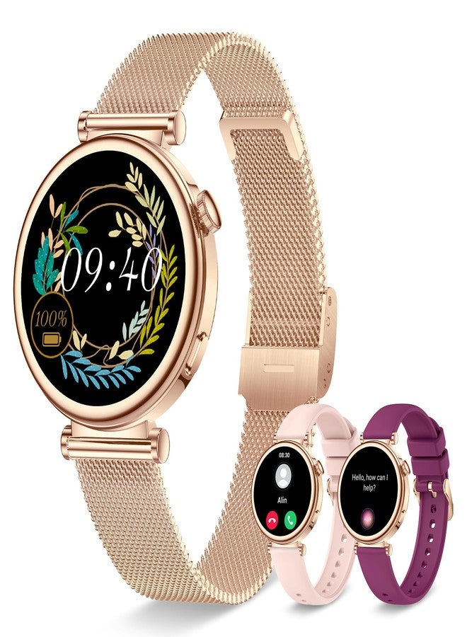 Compare Small Smart Watch for Women with Bluetooth Call, 1.27 Fitness Watch Step Counter Heart Rate Sleep Monitor 100+ Sports Modes Fitness Tracker, DIY Dial Stylish Ladies Watch, Smartwatch Android iOS 41mm at KSA Price