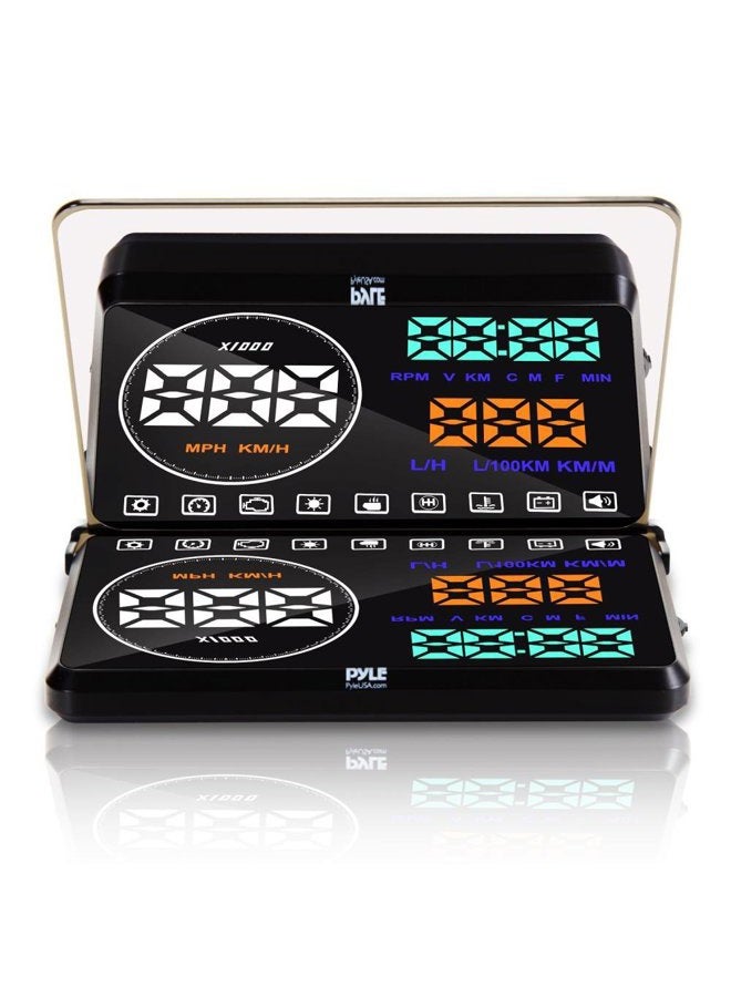 Compare Universal 5.5 Car HUD HeadUp Display Windshield Screen Projector Vehicle Speed & Diagnostic Monitor System Plug & Play OBD2EUOBD Water Temp, Voltage, Fuel Indications & More PHUD18OBD at KSA Price