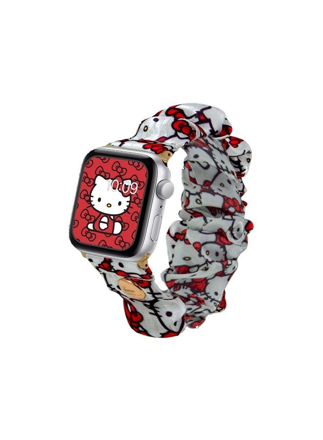 Compare x Sanrio Scrunchie Watch Band Compatible with ﻿Apple 41mm  40mm  38 mm  Classic Hello Kitty White at KSA Price