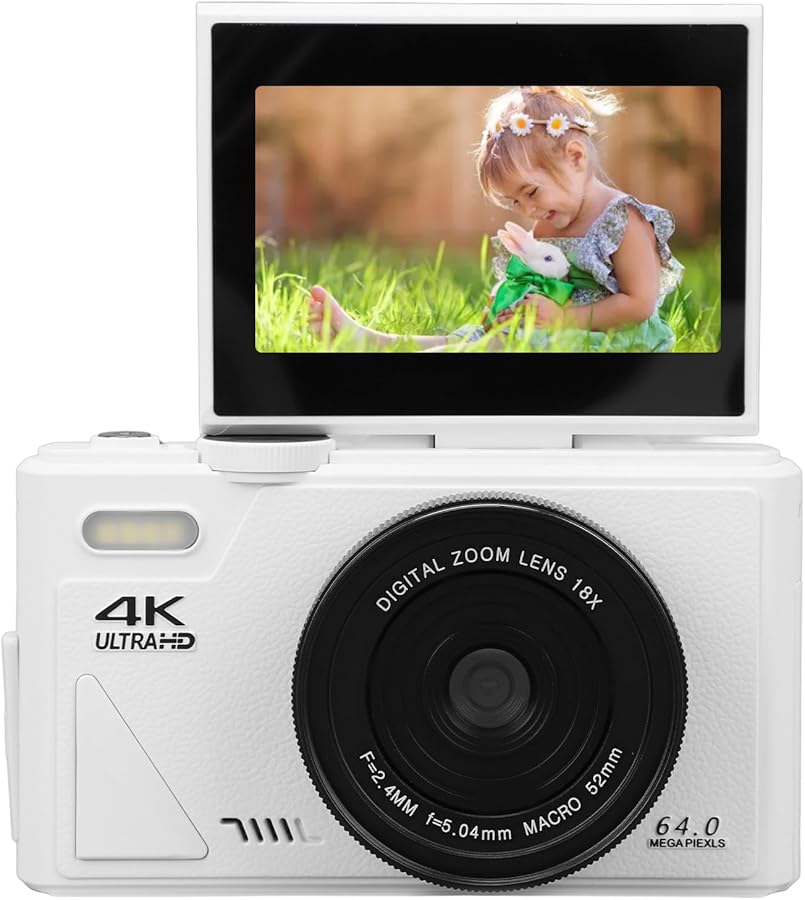 64MP 4K UHD Vlogging Camera With 3 Inch Flip…