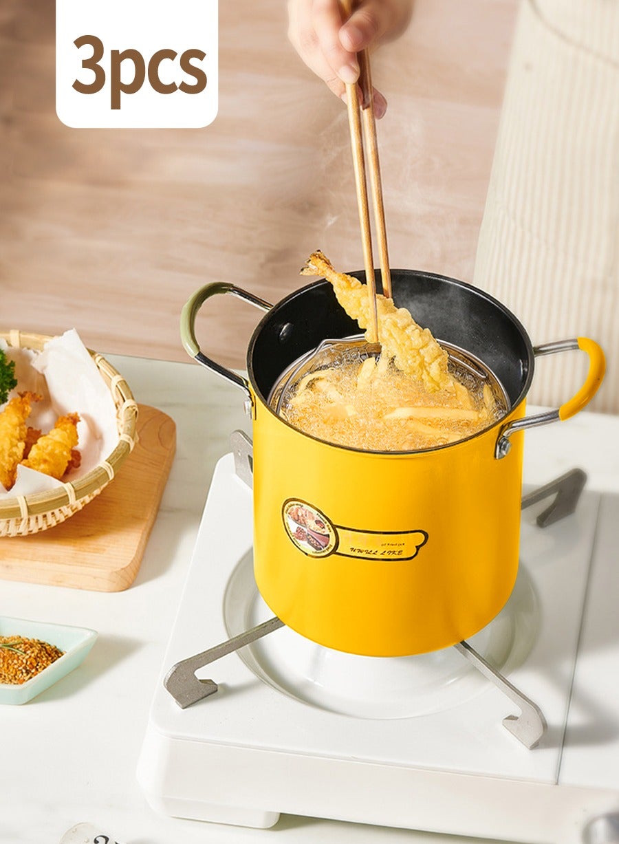 Compare Deep fryer with strainer basket, Tempura frying pan, Frying pan with antiscald silicone handle, Deep frying tempura chips, fries, Fish & Chicken, Frying pan for outdoor party, family restaurant at KSA Price