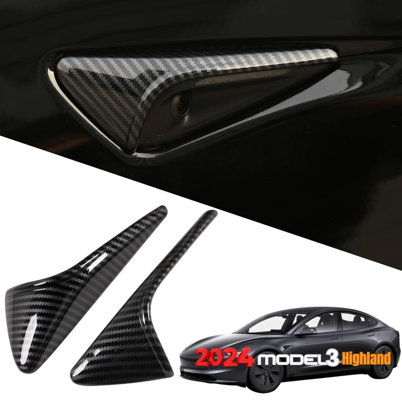 Compare Qlhshop Side Camera Cover HW40 Indicator Protection Cover Carbon Fiber Trim Exterior Decorations for 2024 Tesla Model 3 Highland Accessories Cuztom Tuning Gifts for Tesla Owners 1 Pair at KSA Price