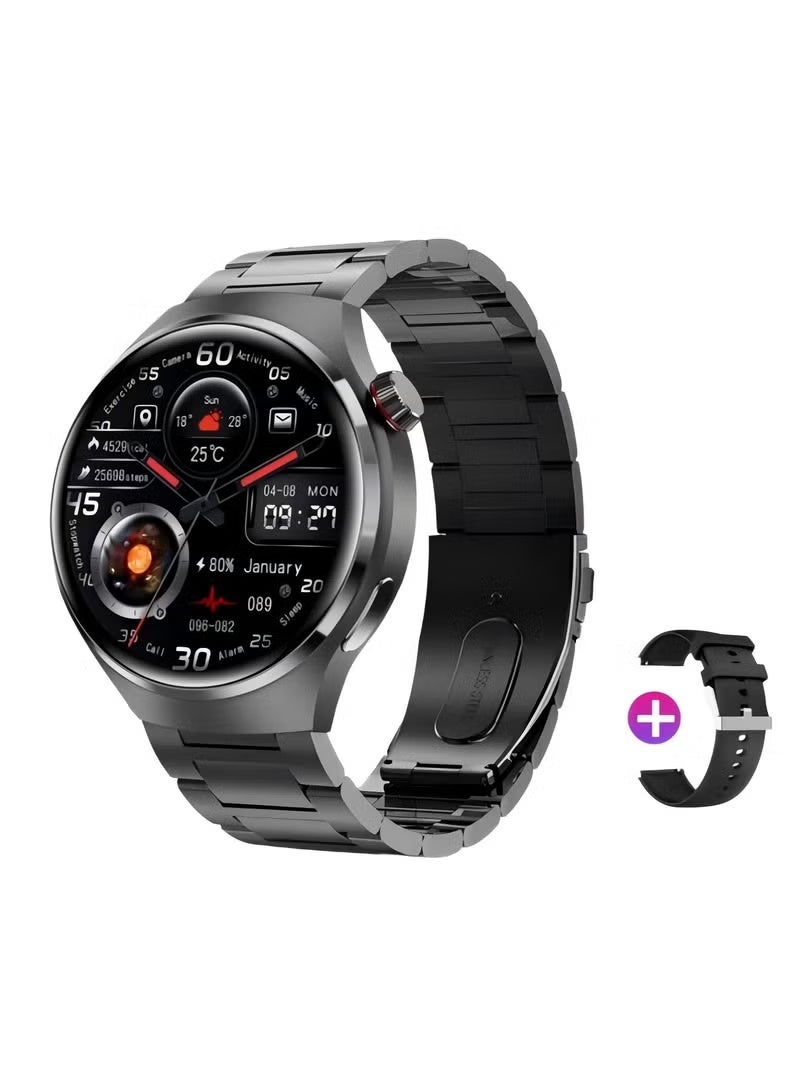 Compare Smartwatch with Bluetooth calling function receivemake calls, fitness tracking watch , for iPhoneAndrSmartwatch with Bluetooth calling function receivemake calls, fitness tracking watch , for iPhoneAndroid, with black steel strapoid, with black steel strap at KSA Price
