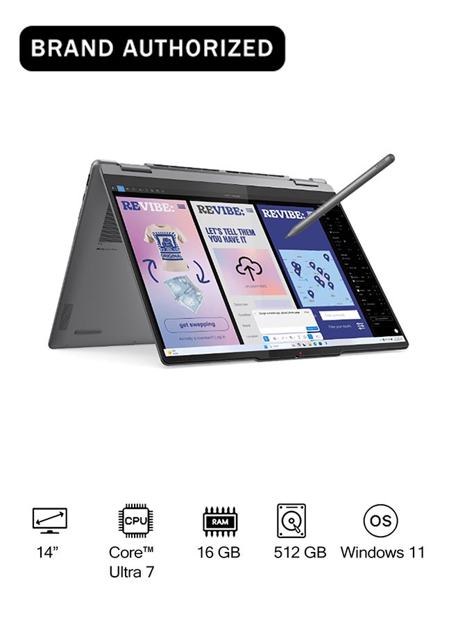 Compare Yoga 7 2in1 14ILL10 Luna Grey, Intel Core Ultra 7 256V, 16GB RAM, 512GB SSD, Integrated Intel Arc Graphics 140V, 14 WUXGA OLED 60Hz Display, Win11 83JQ00B0AX Luna Grey at KSA Price