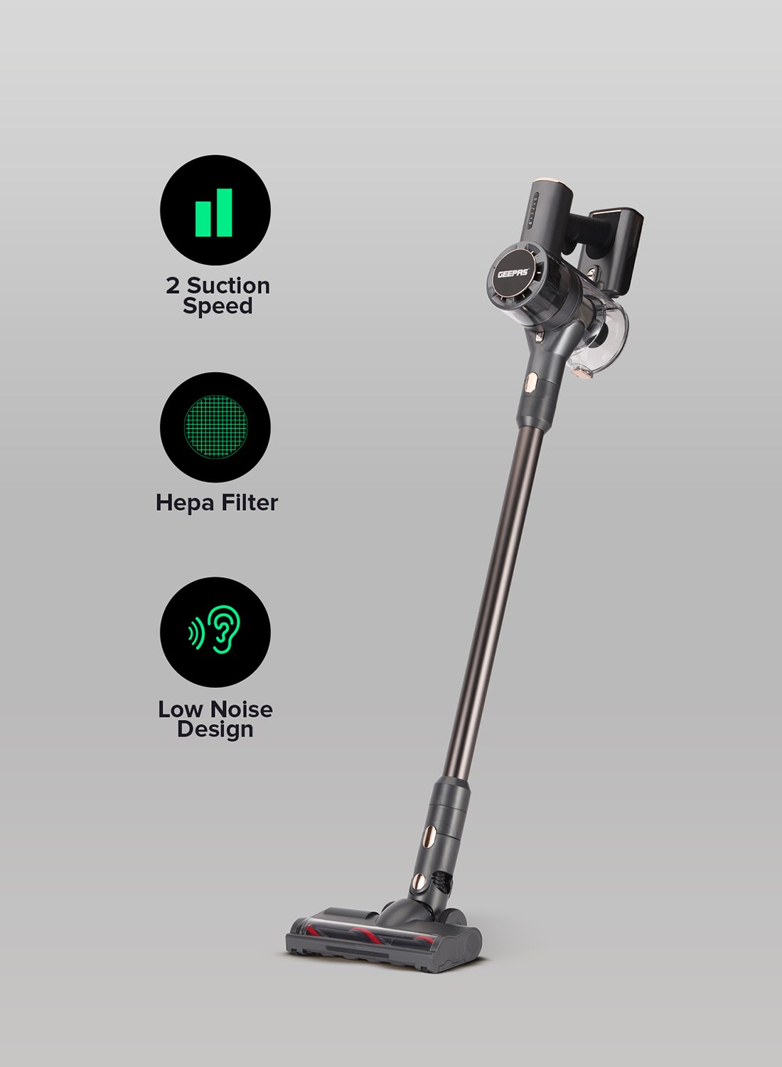 Compare Rechargeable Cordless Handheld Stick Vacuum Cleaner with Powerful Suction 40mins Runtime High Efficiency Filtration system 160 W GVC19030 BlackGrey at KSA Price