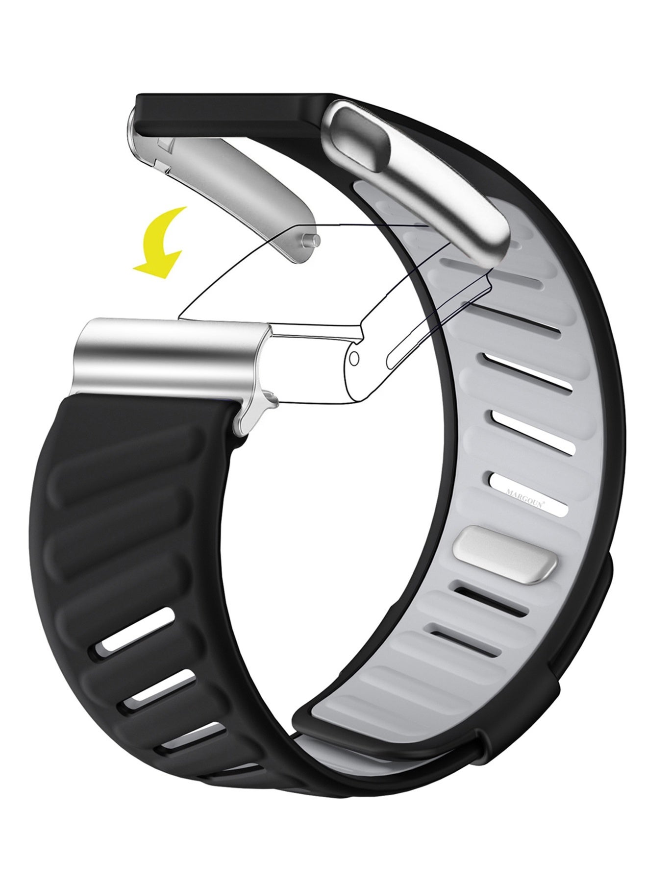 Compare Silicone Band for Whoop MG with Silver Clip, Breathable Adjustable Sport Fitness Wristband Black black 1 at KSA Price
