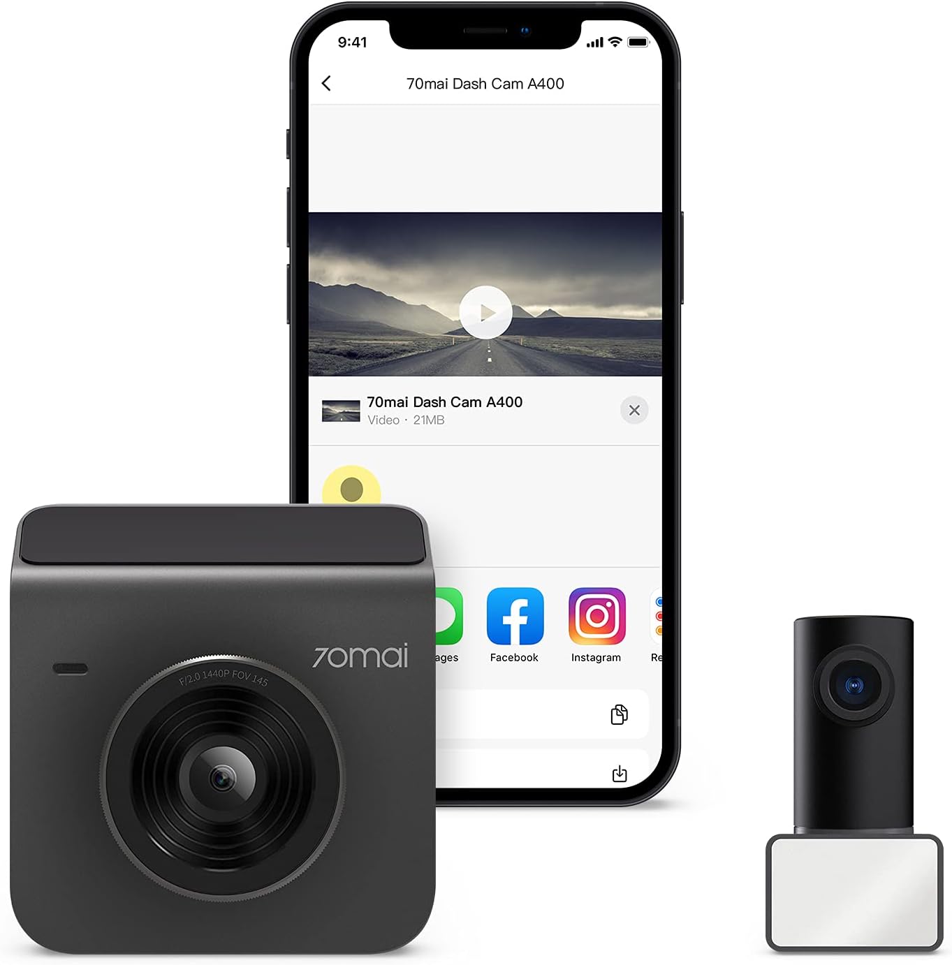 70mai Dash Cam A400 - Front and Rear 2K…
